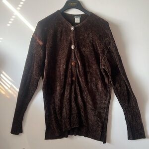 SEARLE BLATT ‎ RAYON BIG BUTTON SWEATER SIZE L